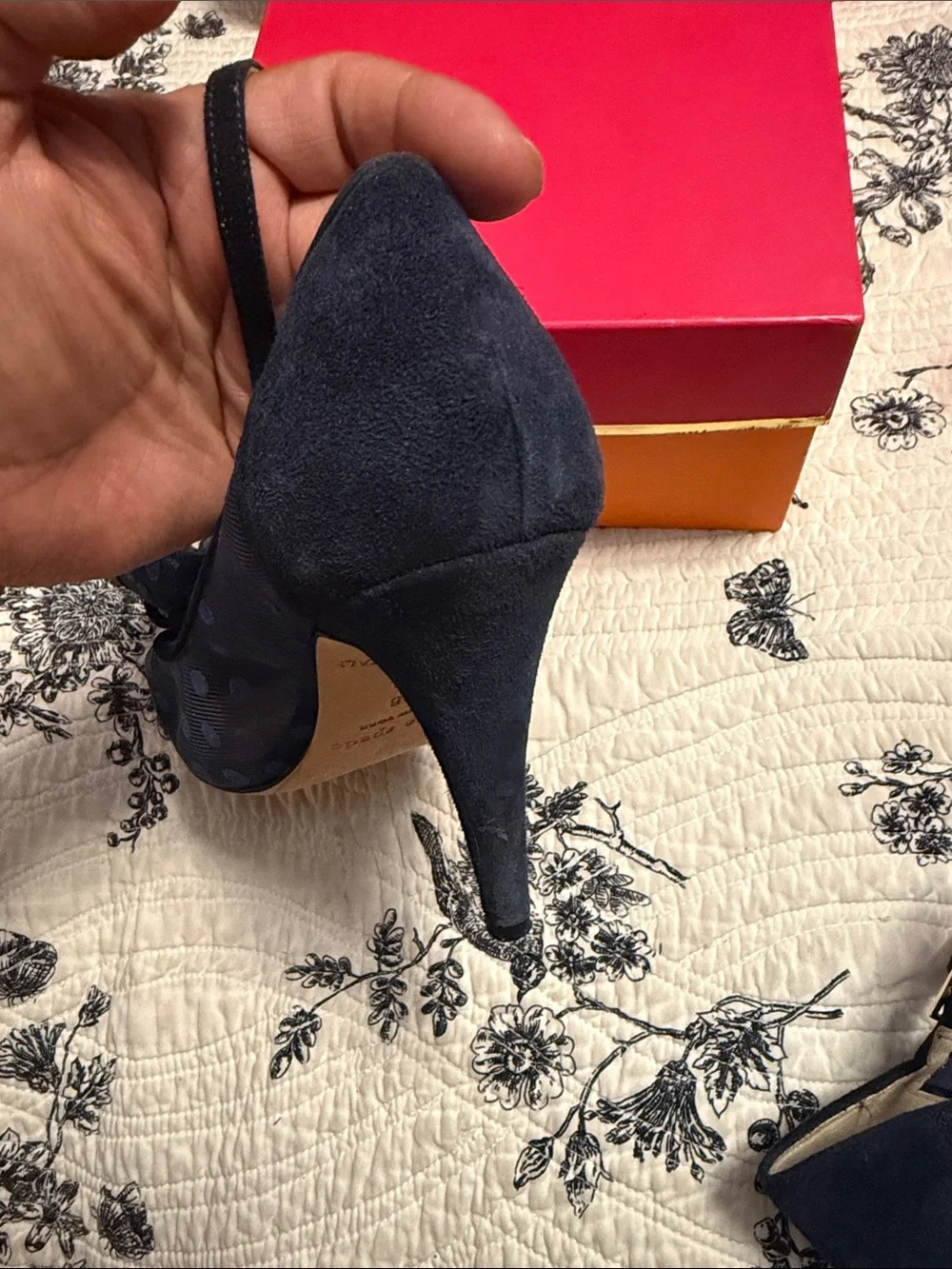 Kate Spade Navy Mesh Suede 6 M Italy